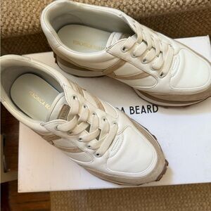 Veronica Beard Cream and Tan Women's Sneakers